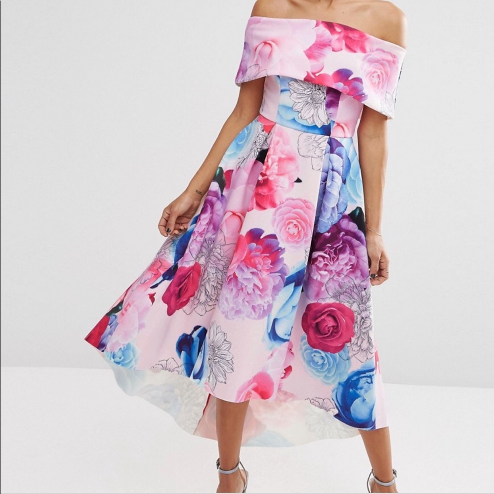 Floral off shoulders dress